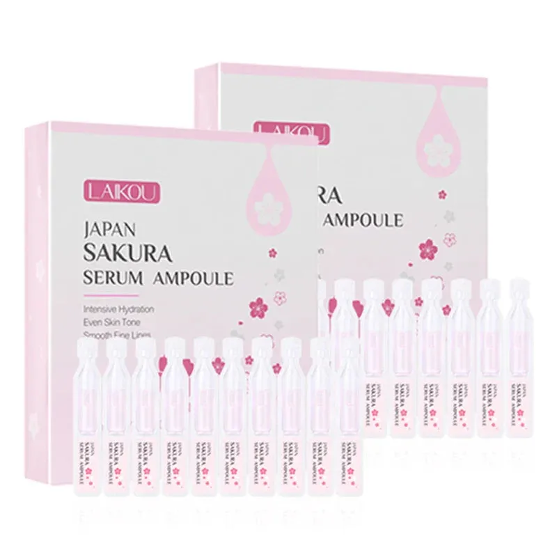 10 Piece Laikou Sakura Face Serum Ampoule Moisturizing & Brightening