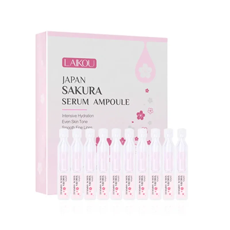 10 Piece Laikou Sakura Face Serum Ampoule Moisturizing & Brightening
