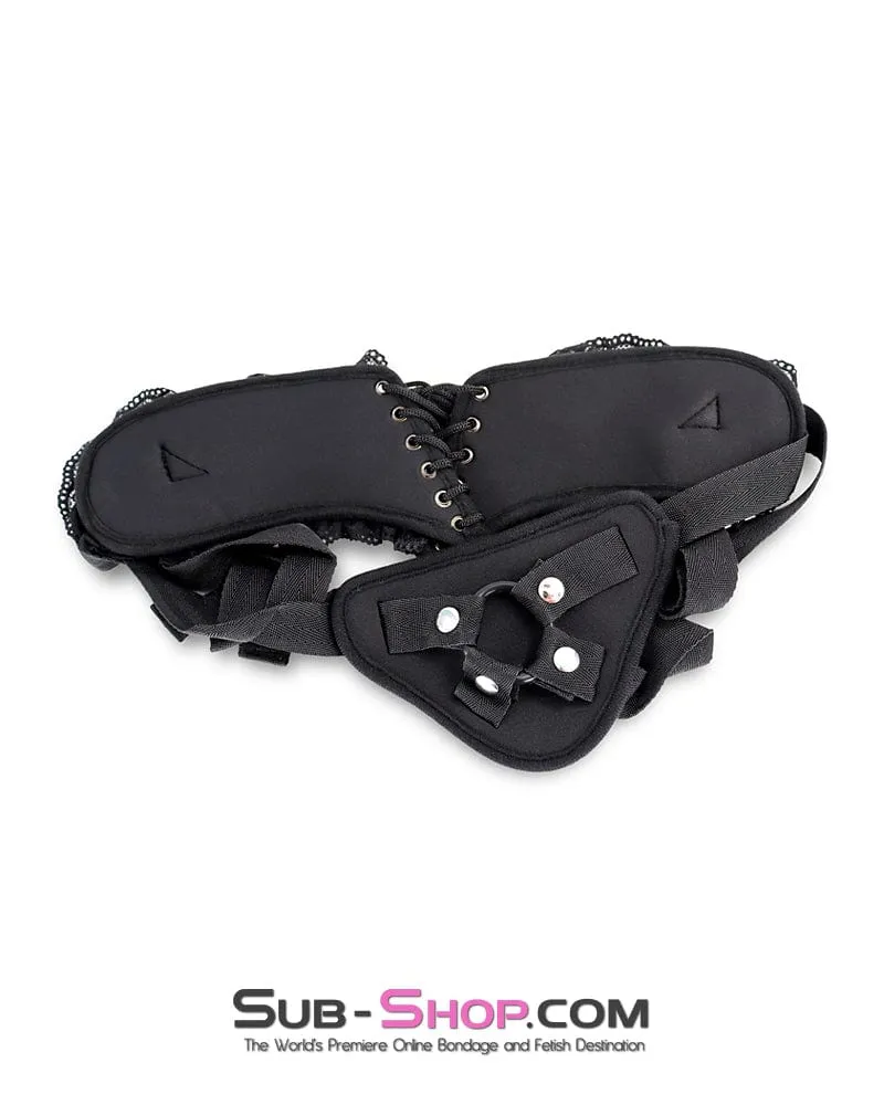 2211DL      Lacy Strap On Dildo Harness