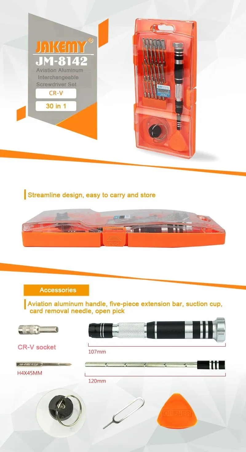 30-in-1 Interchangeable Screwdriver Set - Aviation Aluminum