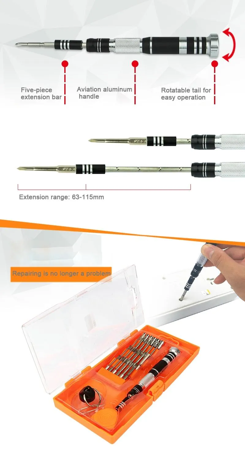 30-in-1 Interchangeable Screwdriver Set - Aviation Aluminum