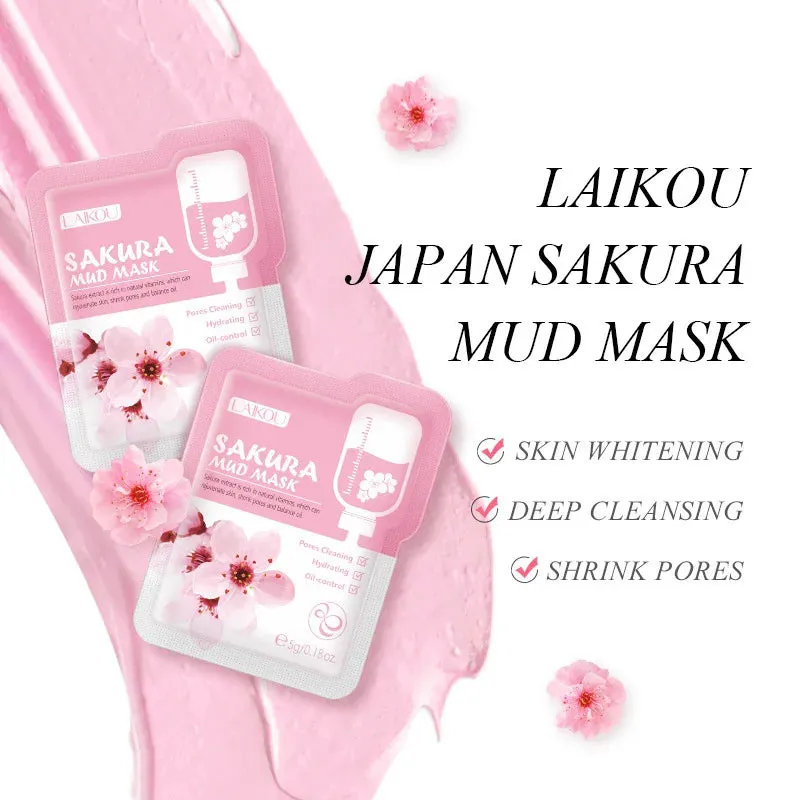 50 Piece Sakura Mud Masks Moisturizing Anti Aging Anti Acne Deep Cleansing Face Mask