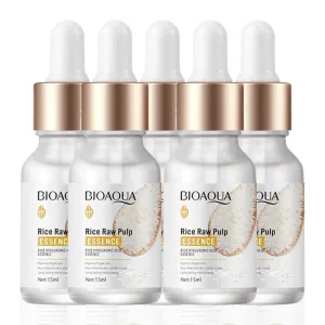 5pcs Rice Raw Pulp Hyaluronic Acid Moisturizing Brightening Firming Face Serum/essence