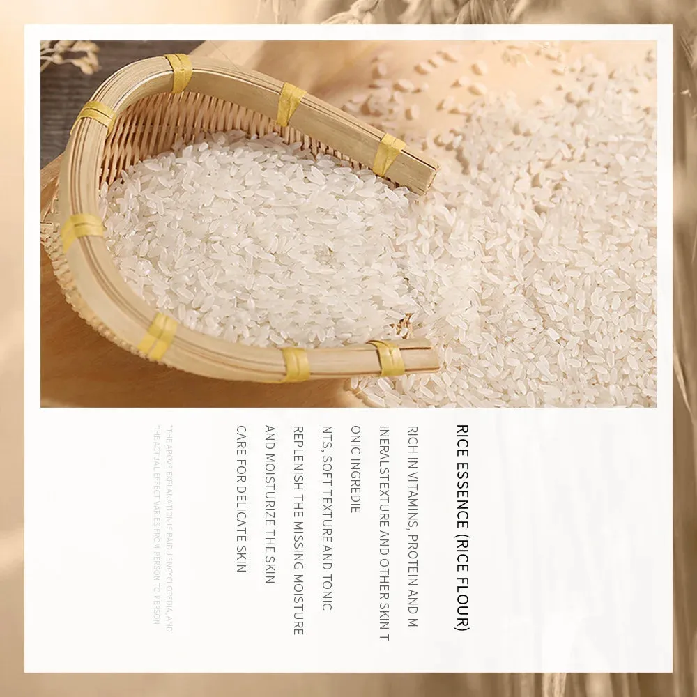 5pcs Rice Raw Pulp Hyaluronic Acid Moisturizing Brightening Firming Face Serum/essence