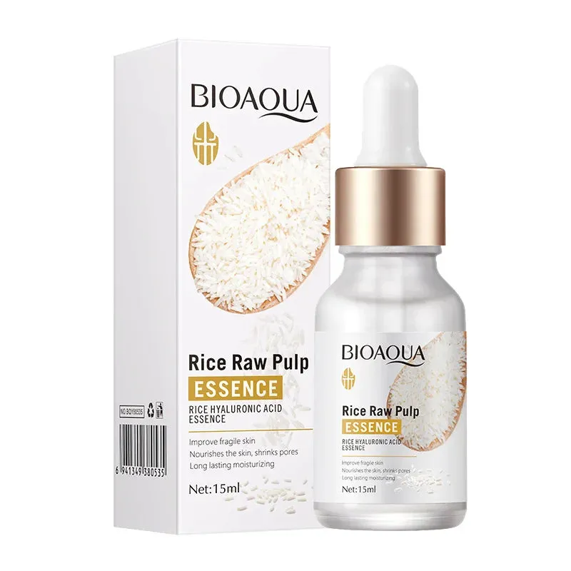 5pcs Rice Raw Pulp Hyaluronic Acid Moisturizing Brightening Firming Face Serum/essence