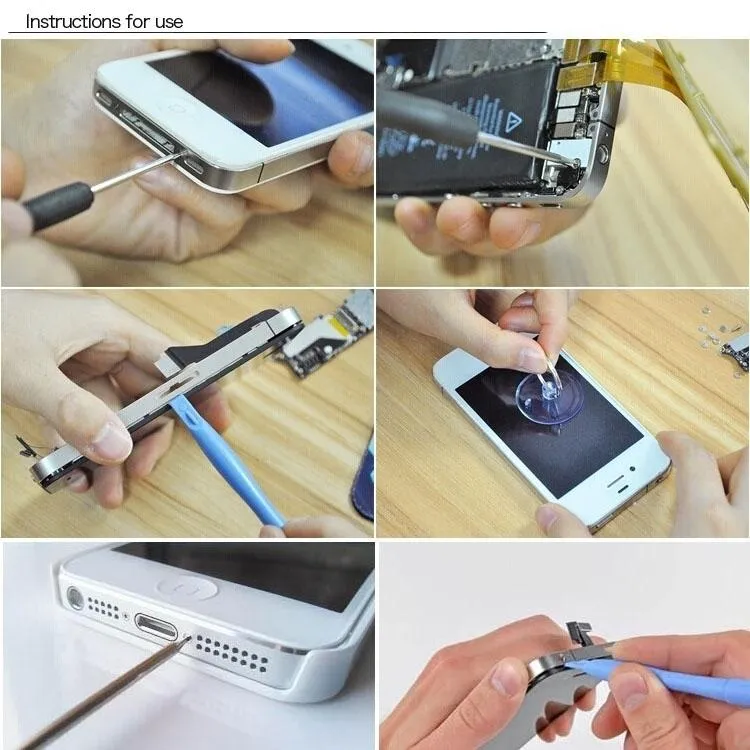 7-in-1 Iphone Repair Tool Kit for 6 Se 5s 5c 5 4s and 4 - Screwdriver and Open Tool