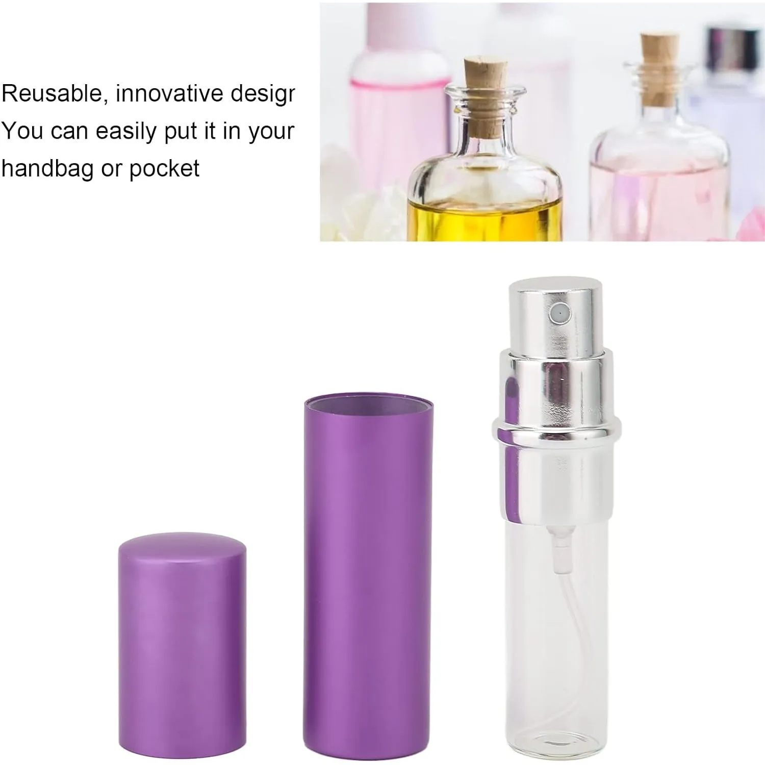 Empty Spray / Perfume Bottle Refillable Fine Mist Perfume For Sanitizer Travel Beauty Makeup Perfume filler(1 Pc)