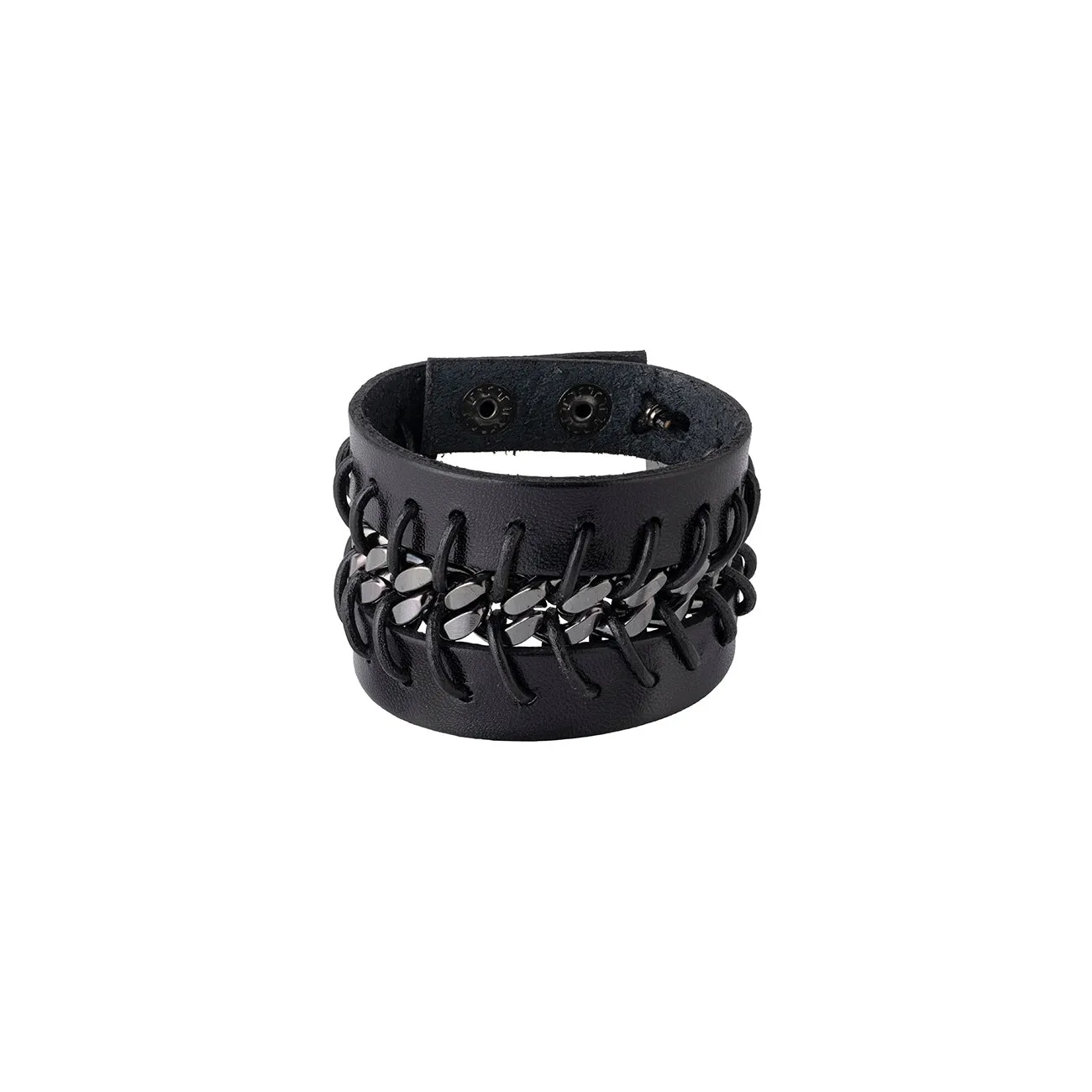 LEATHER BRASS BKNI RENEGADE BRACELET