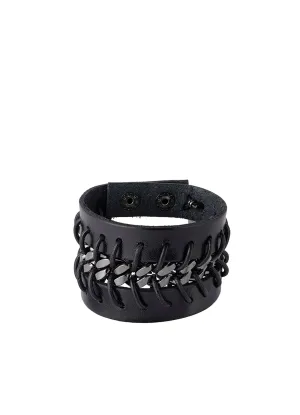 LEATHER BRASS BKNI RENEGADE BRACELET