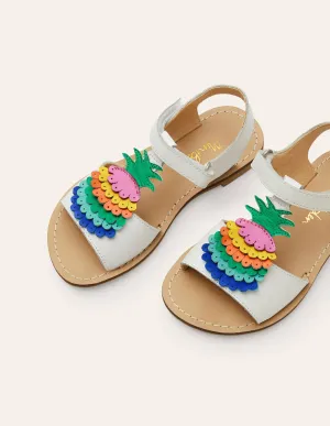 Novelty Leather Sandals-Multi Pineapple