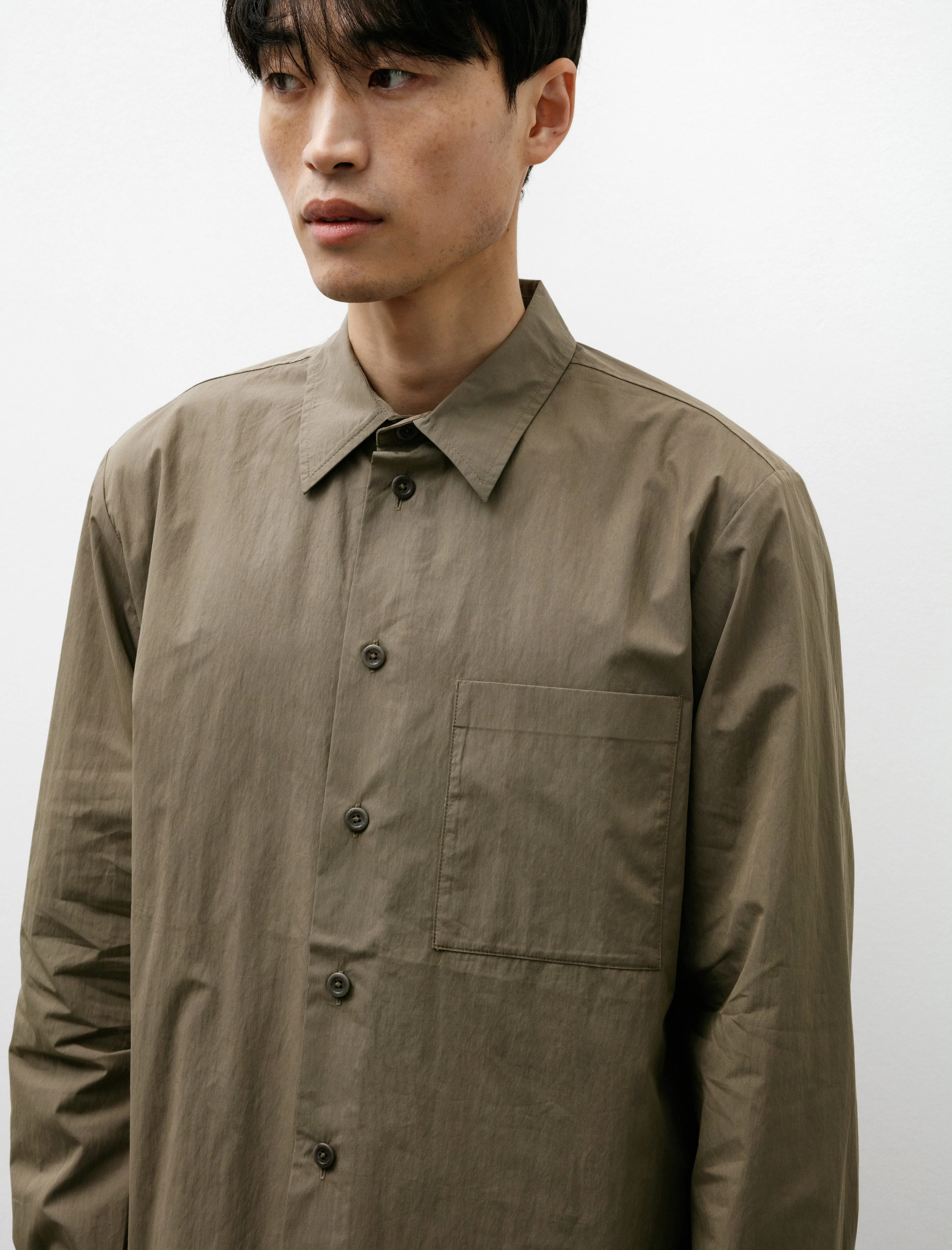 Silas Tech Poplin Shirt Sediment Green