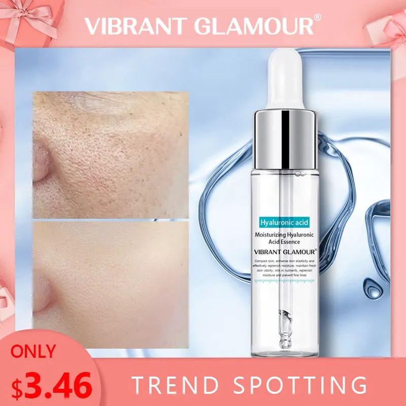 VIBRANT GLAMOUR Hyaluronic Acid Face Serum Anti-Aging Shrink Pore Whitening Moisturizing Essence Face Cream Dry Skin Care 15ml